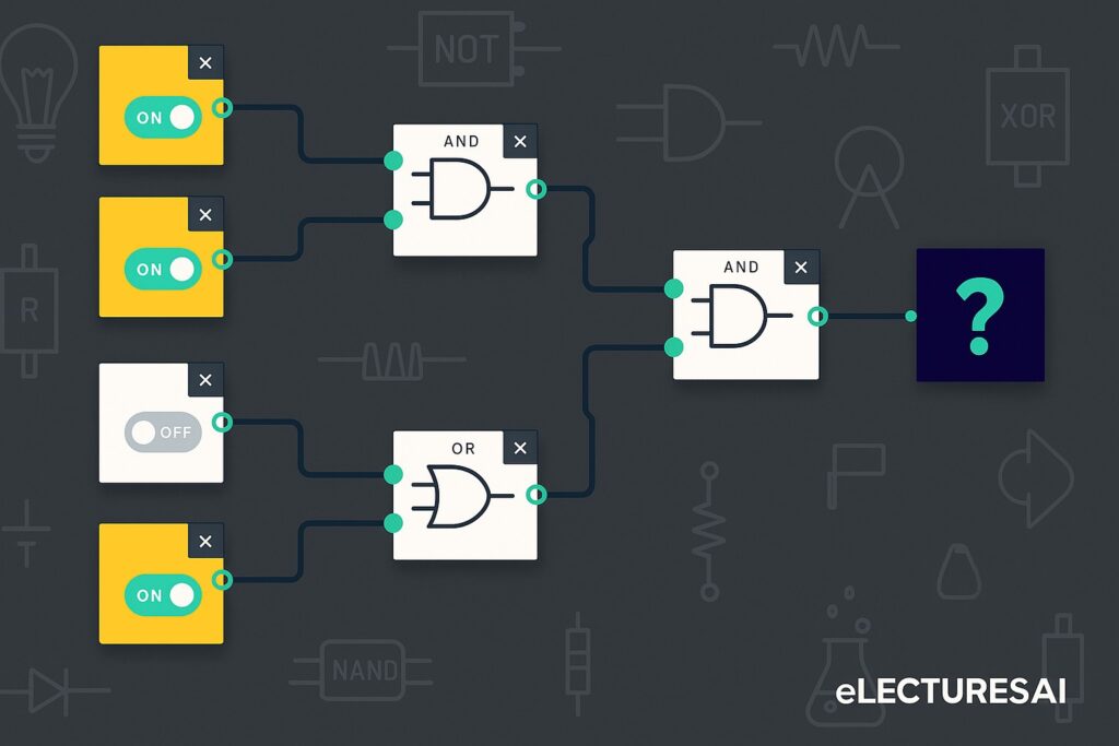 Digital logic circuit diagram showing AND and OR gates