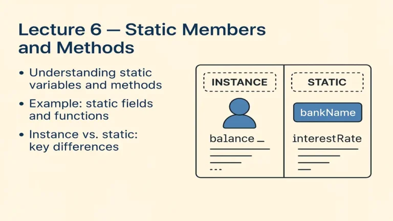 Static Members and Methods