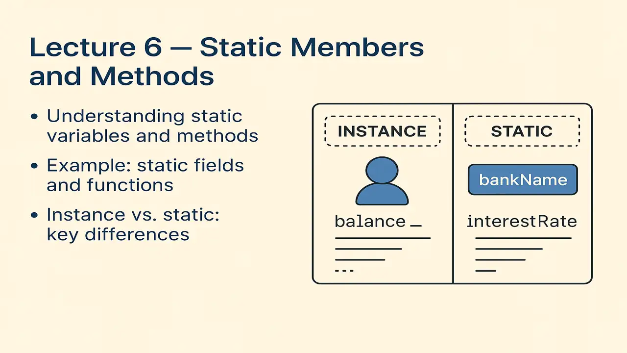 Static Members and Methods