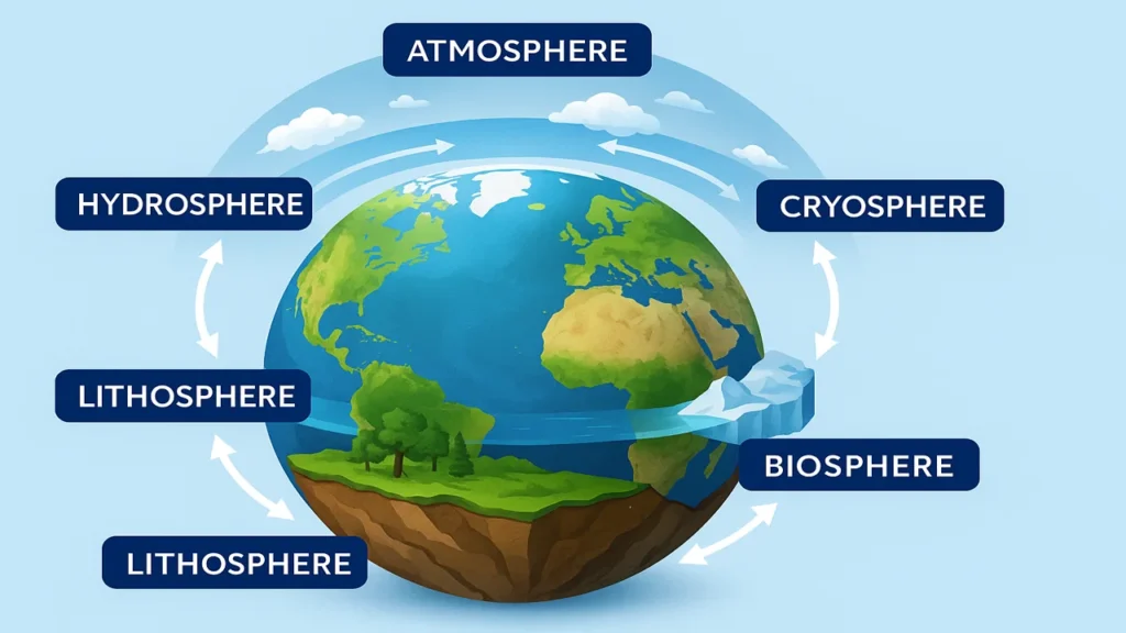Climate System Earth’s Five Interconnected Spheres
