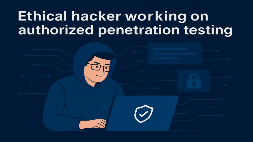 Ethical hacker working on authorized penetration testing
