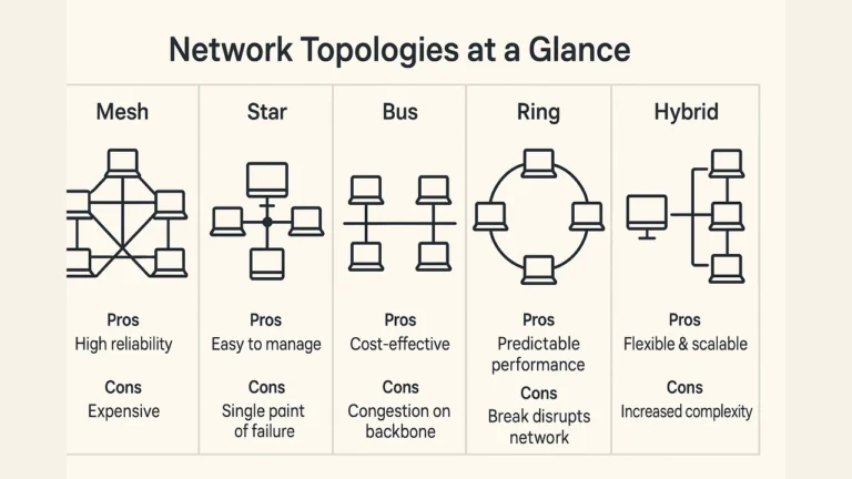 Computer Networks Definition, Topologies, LAN/MAN/WAN & Protocols