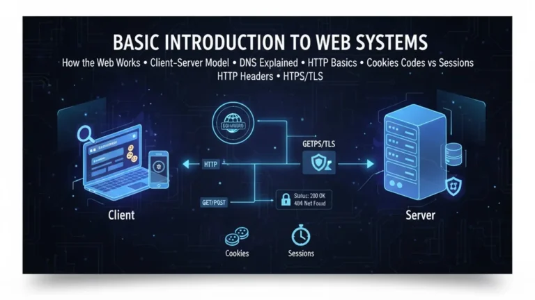Featured image showing a browser and server to introduce web systems.