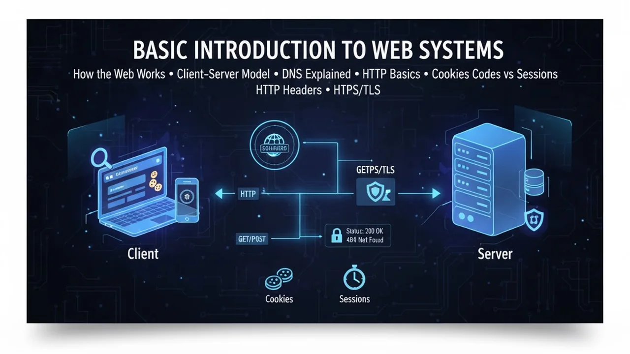 Featured image showing a browser and server to introduce web systems.