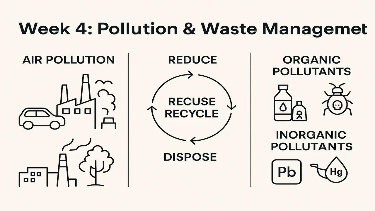 Pollution and Waste Management, Air Pollution Sources and Effects, Organic and Inorganic Pollutant Control