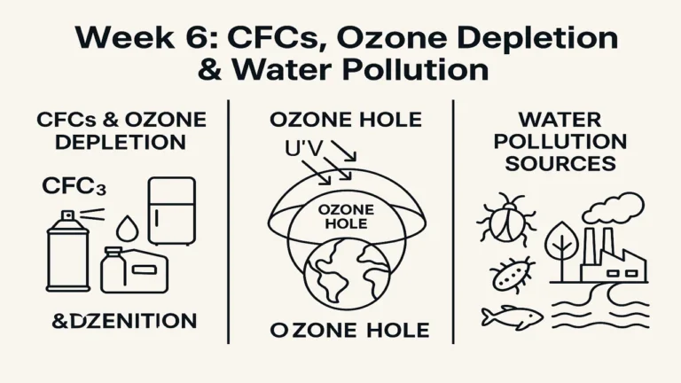 Chlorofluorocarbons (CFCs), Causes and Impacts, Water Pollution and Major Sources of Water Pollution