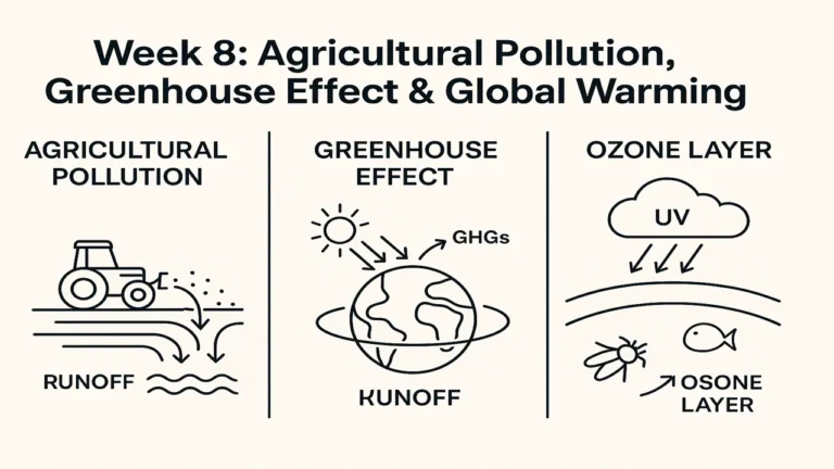 Agricultural Pollution, Greenhouse Effect, Global Warming, Ozone Depletion and Its Effects