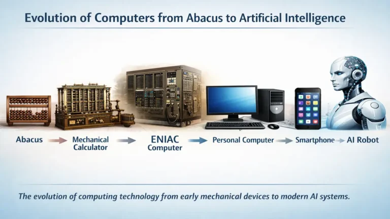 Introduction to ICT and history of computers timeline from abacus to artificial intelligence