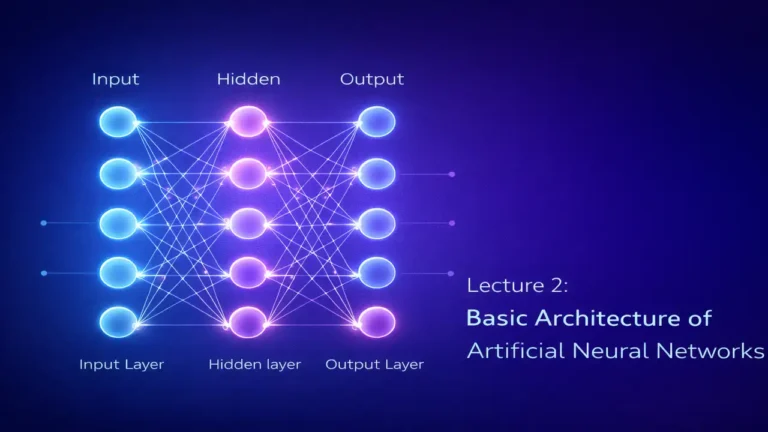 Diagram illustrating the basic architecture of artificial neural networks showing input, hidden, and output layers