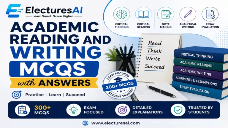 English IV Academic Reading and Writing MCQs with Answers by ElecturesAI