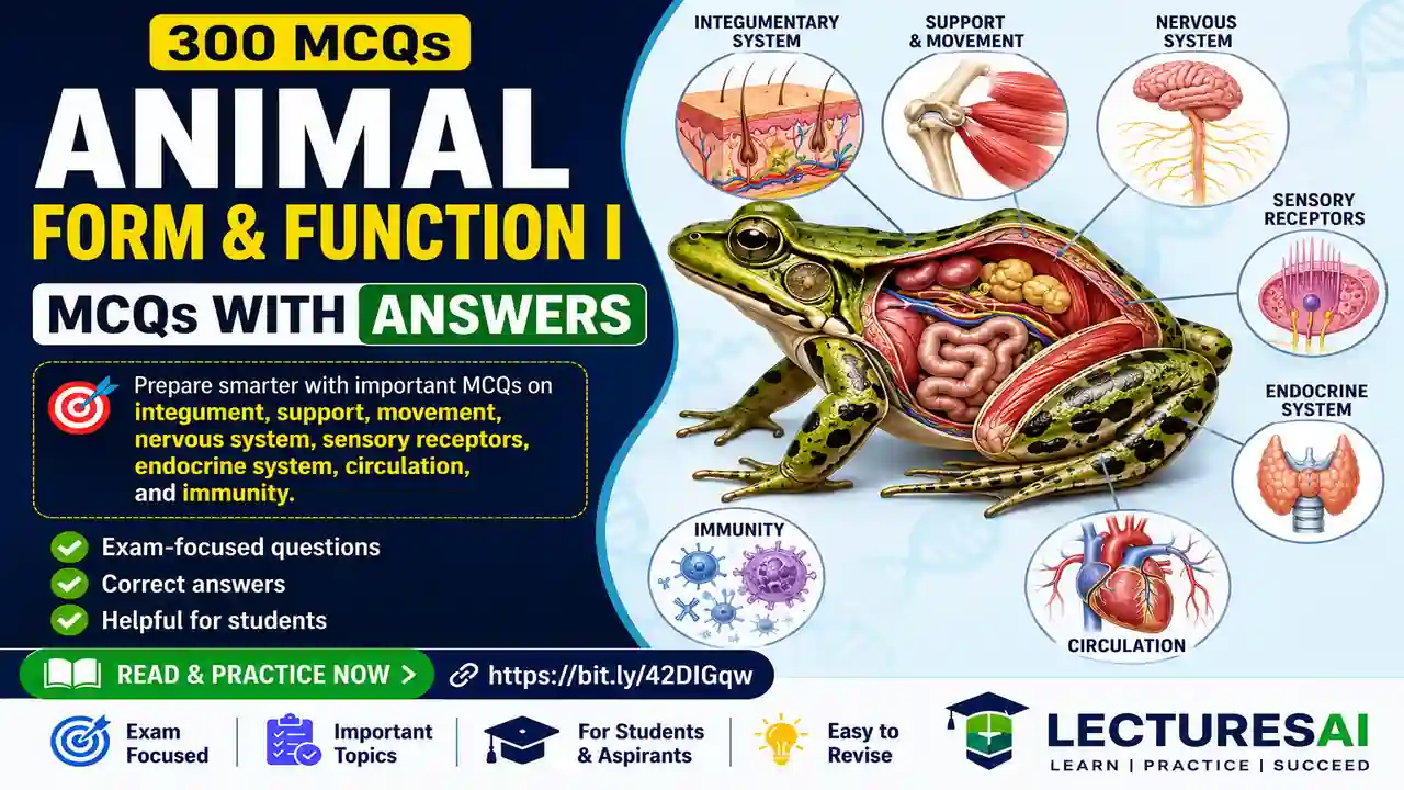 Animal Form and Function I MCQs with Answers