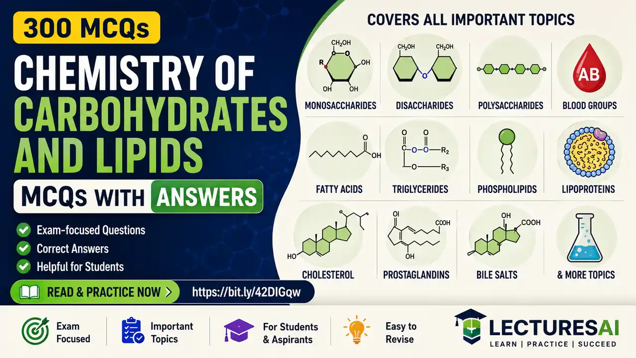 Chemistry of Carbohydrates and Lipids MCQs with Answers