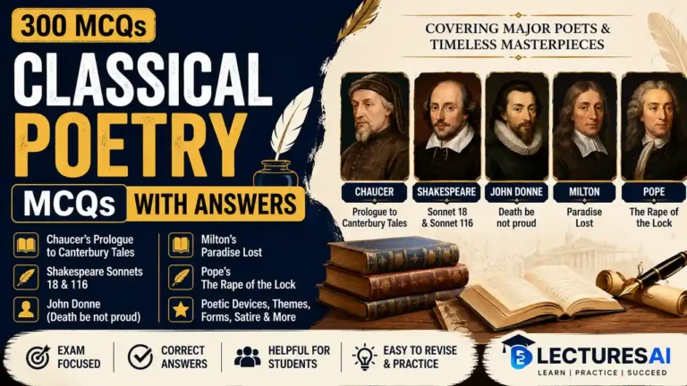 Classical Poetry MCQs with Answers